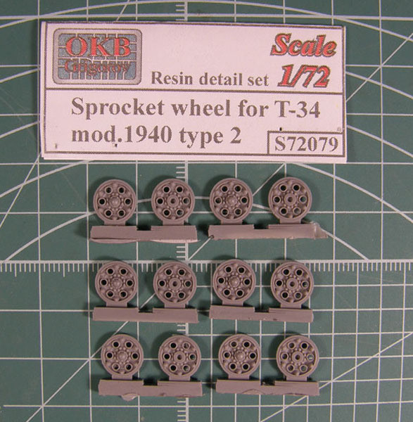 OKBS72079 Ведущие колеса танка Т-34 мод.1940 тип 2 (6 штук).           Sprocket wheel for T-34, mod.1940 type 2 (6 per set) (thumb7772)