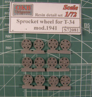 OKBS72081 Ведущие колеса танка Т-34 мод.1941 (6 штук).       Sprocket wheel for T-34, mod.1941 (6 per set) (thumb7779)