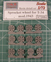 OKBS72084 Ведущие колеса танка Т-34 мод.1943 (6 штук).         Sprocket wheel for T-34, mod.1943 (6 per set) (thumb7788)