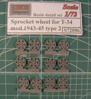 OKBS72086 Ведущие колеса танка Т-34 мод.1943-45 тип 2 (6 штук).    Sprocket wheel for T-34, mod.1943-45 type 2 (6 per set) (thumb7794)