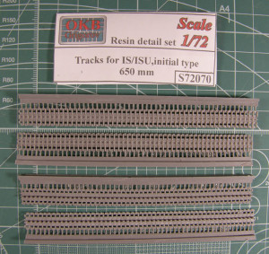 OKBS72070 Траки для семейства машин ИС/ИСУ ранние штампованные 650мм (гребни на каждом звене) Tracks for IS/ISU,initial type,650 mm (thumb7734)