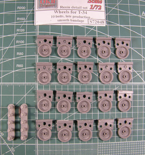 OKBS72048 Опорные катки Т-34 штампованные 10-болтовые поздние с гладким бандажом           Wheels for T-34,10 bolts, late production,smooth bandage (thumb7648)