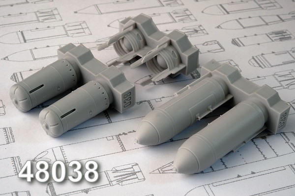 АМС 48038 ОФАБ-500 ШР, осколочно-фугасная авиабомба калибра 500 кг с разделяющейся БЧ (в комплекте две бомбы). (thumb10289)