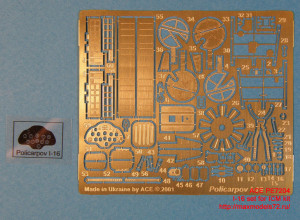 ACEPE7204   Фототравление для модели И-16 от ICM               I-16 Photo-etched update set for ICM kit (attach2 12193)