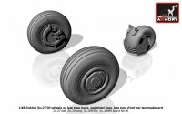 AR AW48021   1/48 Sukhoj Su-27/30 wheels w/ late type hubs, weighted tires, front mudguard (attach3 12424)