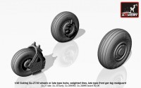 AR AW48021   1/48 Sukhoj Su-27/30 wheels w/ late type hubs, weighted tires, front mudguard (attach2 12424)