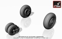 AR AW48024   1/48 Sukhoj Su-30 / Su-35 wheels, weighted tires, front mudguard (attach2 12436)