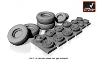 AR AW48310    1/48 C-130 Hercules wheels, mid type (thumb12473)