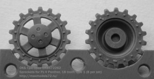 OKBS72262 Sprockets for Pz.V Panther, 18 tooth type 1 (8 per set) (thumb16665)