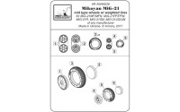 AR AW48028   1/48 Mikoyan MiG-21 Fishbed wheels w/ weighted tires, mid (attach4 21543)
