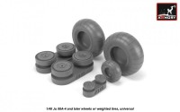 AR AW48202   1/48 Junkers Ju 88 late wheels w/ weighted tires (thumb21555)