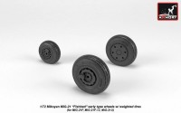 AR AW72048   1/72 Mikoyan MiG-21 Fishbed wheels w/ weighted tires, early (attach2 21586)