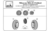 AR AW72048   1/72 Mikoyan MiG-21 Fishbed wheels w/ weighted tires, early (attach4 21586)