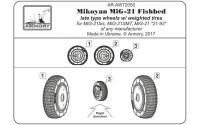 AR AW72050   1/72 Mikoyan MiG-21 Fishbed wheels w/ weighted tires, late (attach4 21598)