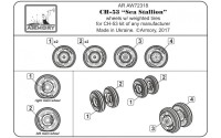 AR AW72318   1/72 CH-53 Sea Stallion wheels w/ weighted tires (attach4 21626)