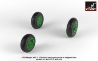 AR AW32009   1/32 Mikoyan MiG-21 Fishbed wheels w/ weighted tires, early (attach2 21507)