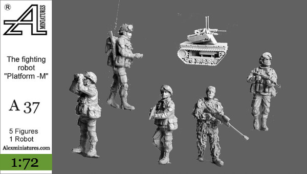 AMinА37 Боевой робот «Платформа-М», 1:72, Alex miniatures, шт (thumb22628)