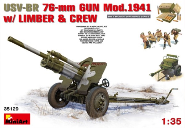 MA35129   USV-BR 76-mm gun mod.1941 with limber & crew (thumb26379)