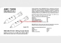 АМС 72059   РБК-250-275 АО-1 сч разовая бомбовая кассета калибра 250 кг в снаряжении осколочными боевыми
Элементами АО-1. (в комплекте четыре кассеты РБК-250-275). (attach1 37605)
