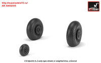 AR AW32015   1/32 Iljushin IL-2 Bark (early) wheels w/ weighted tires (attach3 31253)