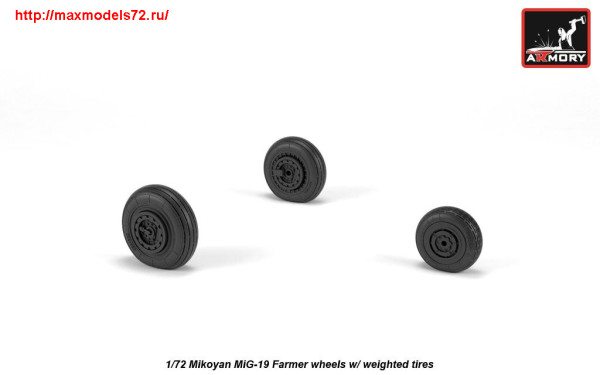 AR AW72051   1/72 Mikoyan MiG-19 Farmer wheels w/ weighted tires (thumb25556)