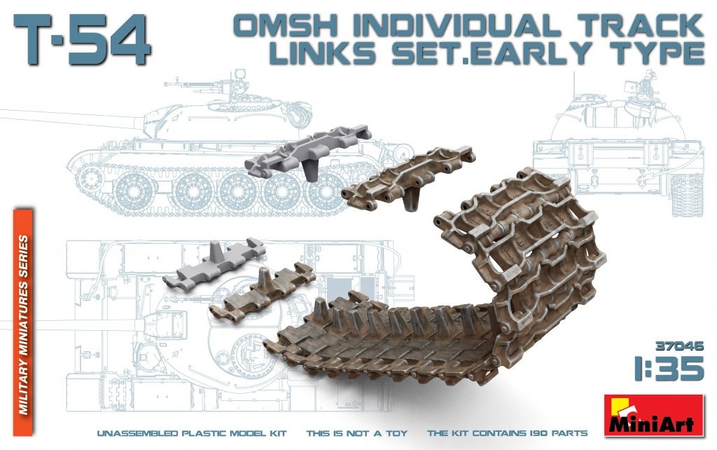 MA37046   T-54 OMSh individual track links set. Early type (thumb27157)