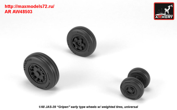 AR AW48503   1/48 JAS-39 «Gripen» wheels w/ weighted tires, early (thumb31447)