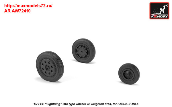 AR AW72410   1/72 EE «Lightning-II» wheels w/ weighted tires, late (thumb31462)