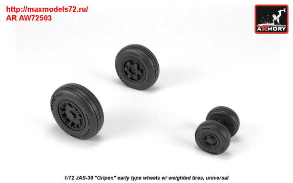 AR AW72503   1/72 JAS-39 «Gripen» wheels w/ weighted tires, early (thumb31422)