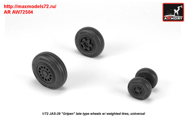 AR AW72504   1/72 JAS-39 «Gripen» wheels w/ weighted tires, late (thumb31427)