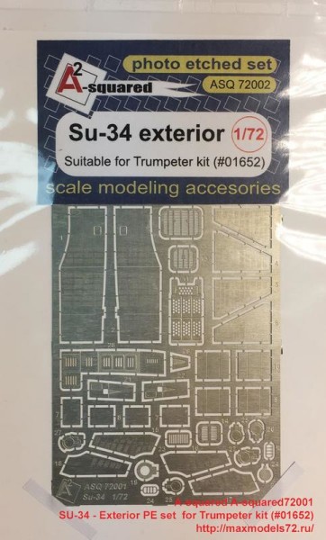 A-squared72001   SU-34 — Exterior PE set  for Trumpeter kit (#01652) (thumb34661)
