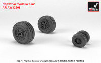 AR AW32308   1/32 F-4 Phantom-II wheels w/ weighted tires, late (thumb36133)