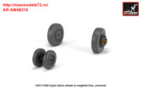 AR AW48316   1/48 F-100D Super Sabre wheels w/ weighted tires (attach1 36138)