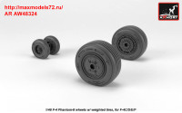 AR AW48324   1/48 F-4 Phantom-II wheels w/ weighted tires, mid (attach2 36148)