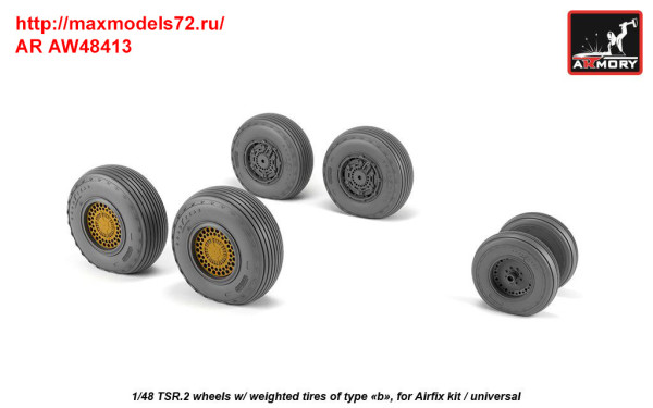 AR AW48413   1/48 BAC TSR.2 wheels w/ weighted tires, type "b" (thumb36163)