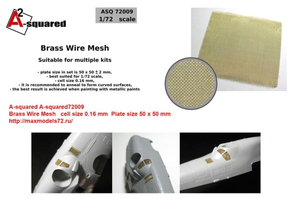 A-squared72009   Brass Wire Mesh   cell size 0.16 mm  Plate size 50 x 50 mm (thumb41401)