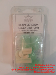AHCONV003   25mm OERLIKON KBA on GBD TURRET RESIN CONVERSION for M113, PIRANHA, FUCHS (thumb40533)