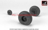 AR AW32311   1/32 AH-64 Apache wheels w/ weighted tires, smooth hubs (thumb41166)