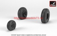 AR AW32312   1/32 AH-64 Apache wheels w/ weighted tires, spoked hubs (attach1 41171)