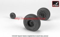 AR AW35304   1/35 AH-64 Apache wheels w/ weighted tires, smooth hubs (thumb41181)