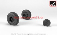 AR AW35304   1/35 AH-64 Apache wheels w/ weighted tires, smooth hubs (attach2 41181)