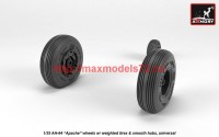 AR AW35304   1/35 AH-64 Apache wheels w/ weighted tires, smooth hubs (attach3 41181)