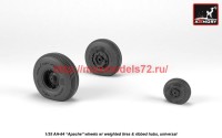 AR AW35305   1/35 AH-64 Apache wheels w/ weighted tires, spoked hubs (attach2 41186)