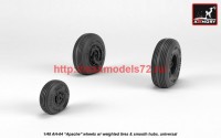 AR AW48330   1/48 AH-64 Apache wheels w/ weighted tires, smooth hubs (attach1 41210)