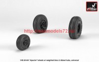 AR AW48331   1/48 AH-64 Apache wheels w/ weighted tires, spoked hubs (attach1 41215)