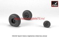 AR AW48331   1/48 AH-64 Apache wheels w/ weighted tires, spoked hubs (attach2 41215)
