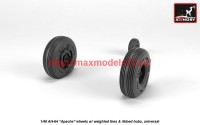 AR AW48331   1/48 AH-64 Apache wheels w/ weighted tires, spoked hubs (attach3 41215)