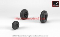 AR AW72335   1/72 AH-64 Apache wheels w/ weighted tires, smooth hubs (attach1 41250)