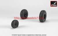 AR AW72336   1/72 AH-64 Apache wheels w/ weighted tires, spoked hubs (attach1 41255)