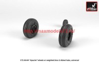 AR AW72336   1/72 AH-64 Apache wheels w/ weighted tires, spoked hubs (attach3 41255)